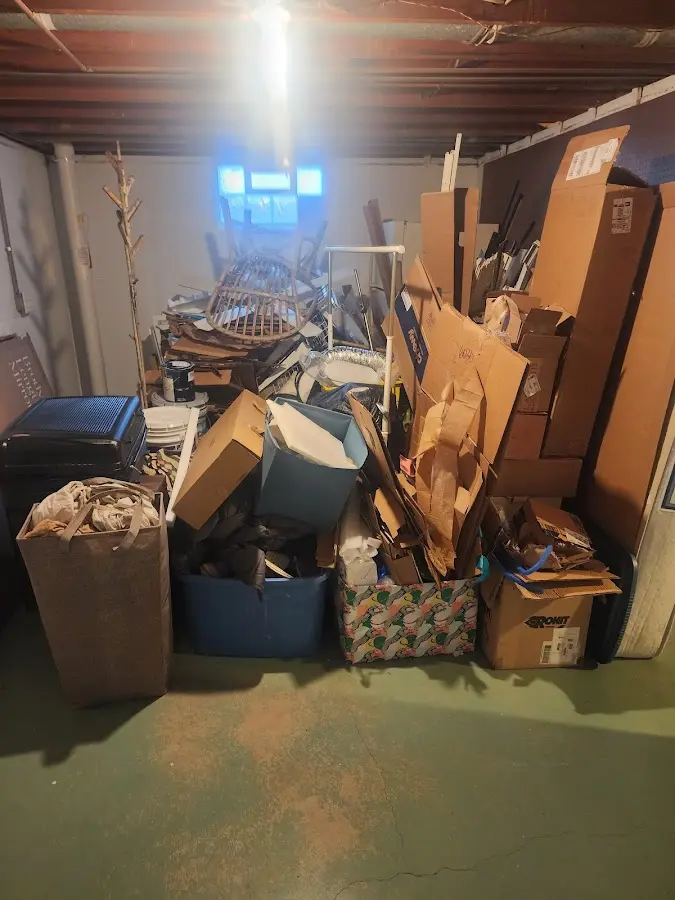 Roll-off dumpster container at job site for 6 Yard Dumpster Rental in Norridgewock